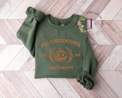 Halloweentown University Embroidered Sweatshirt | Cozy & Spooky Vibes 🎃