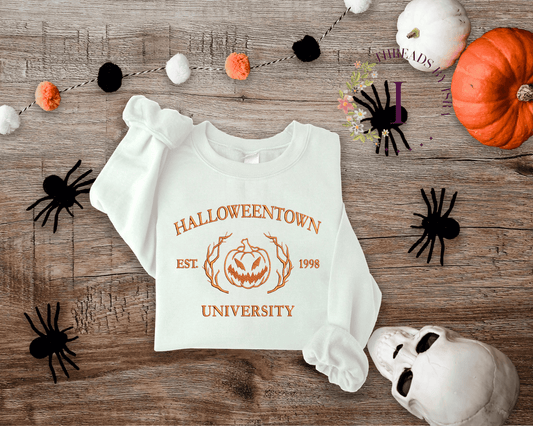 Halloweentown University Embroidered Sweatshirt | Cozy & Spooky Vibes 🎃