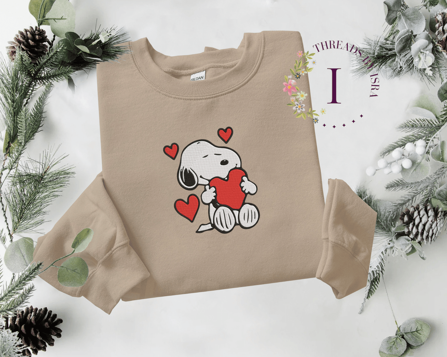 Snoopy Valentine's Day Heart Embroidered - Unisex Sweatshirt/Hoodie