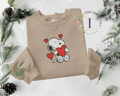 Snoopy Valentine's Day Heart Embroidered - Unisex Sweatshirt/Hoodie