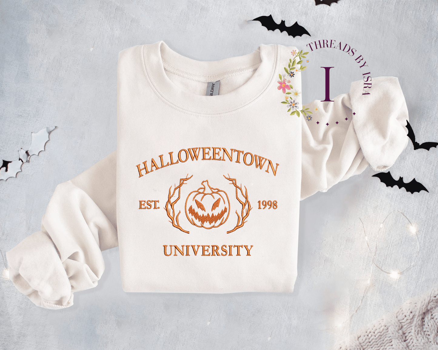 Halloweentown University Embroidered Sweatshirt | Cozy & Spooky Vibes 🎃