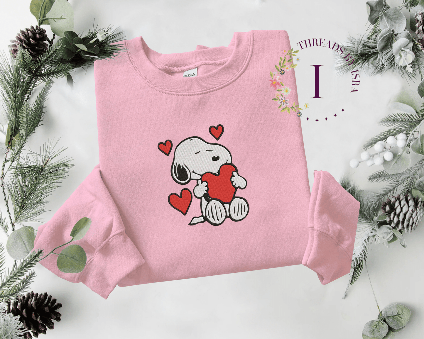 Snoopy Valentine's Day Heart Embroidered - Unisex Sweatshirt/Hoodie