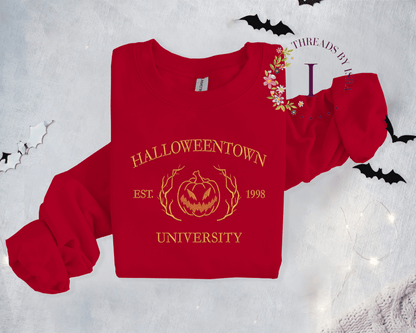 Halloweentown University Embroidered Sweatshirt | Cozy & Spooky Vibes 🎃