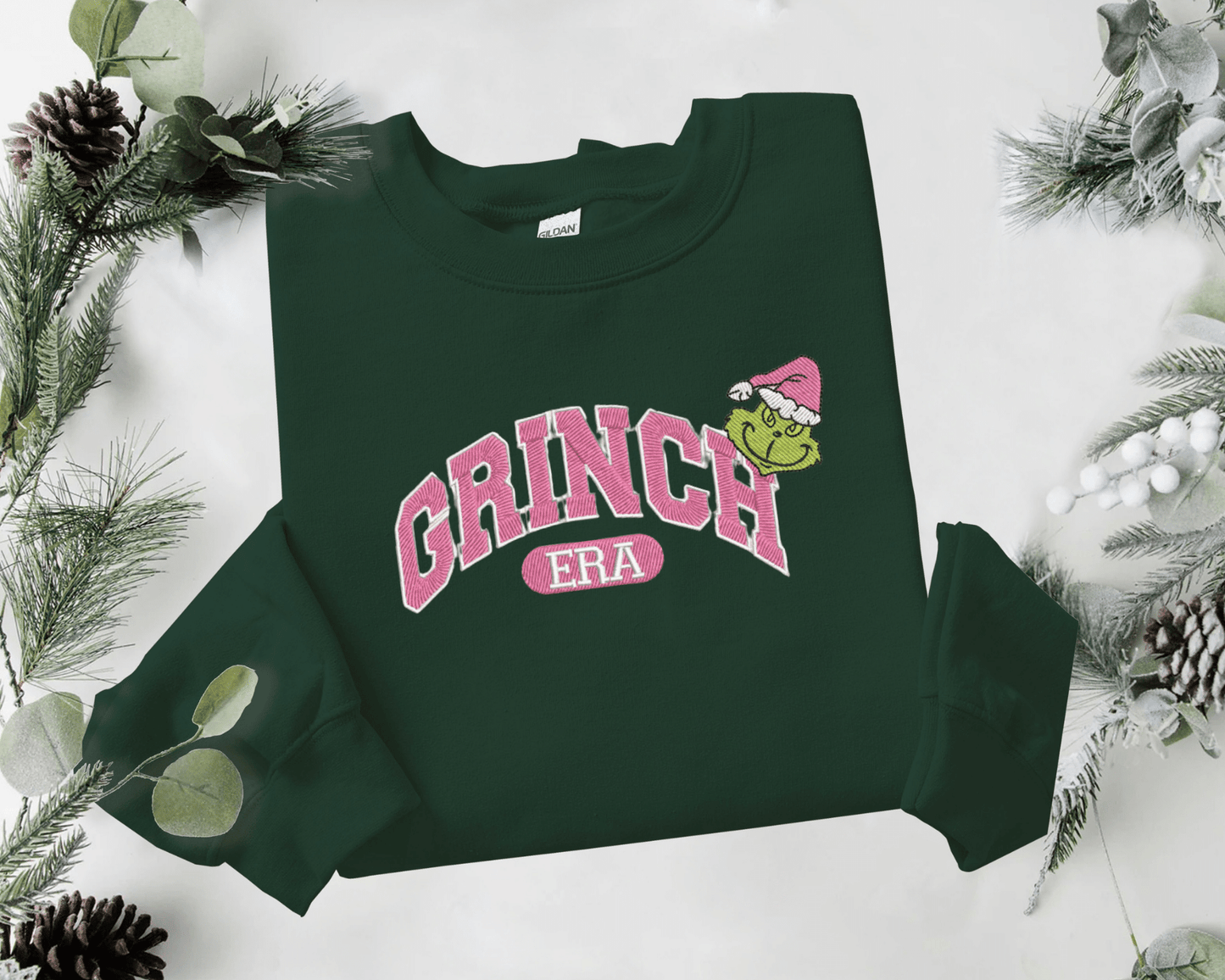 Grinch Era Embroidered Crewneck/Hoodie