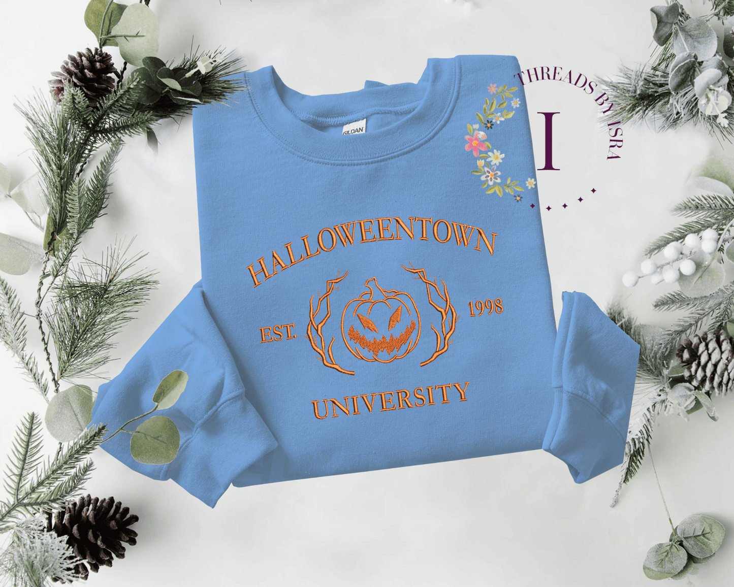 Halloweentown University Embroidered Sweatshirt | Cozy & Spooky Vibes 🎃