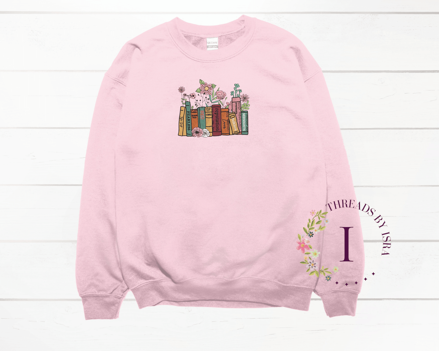 Swiftie Albums as Books Embroidered Book Lovers Design - Unisex Sweatshirt/Hoodie