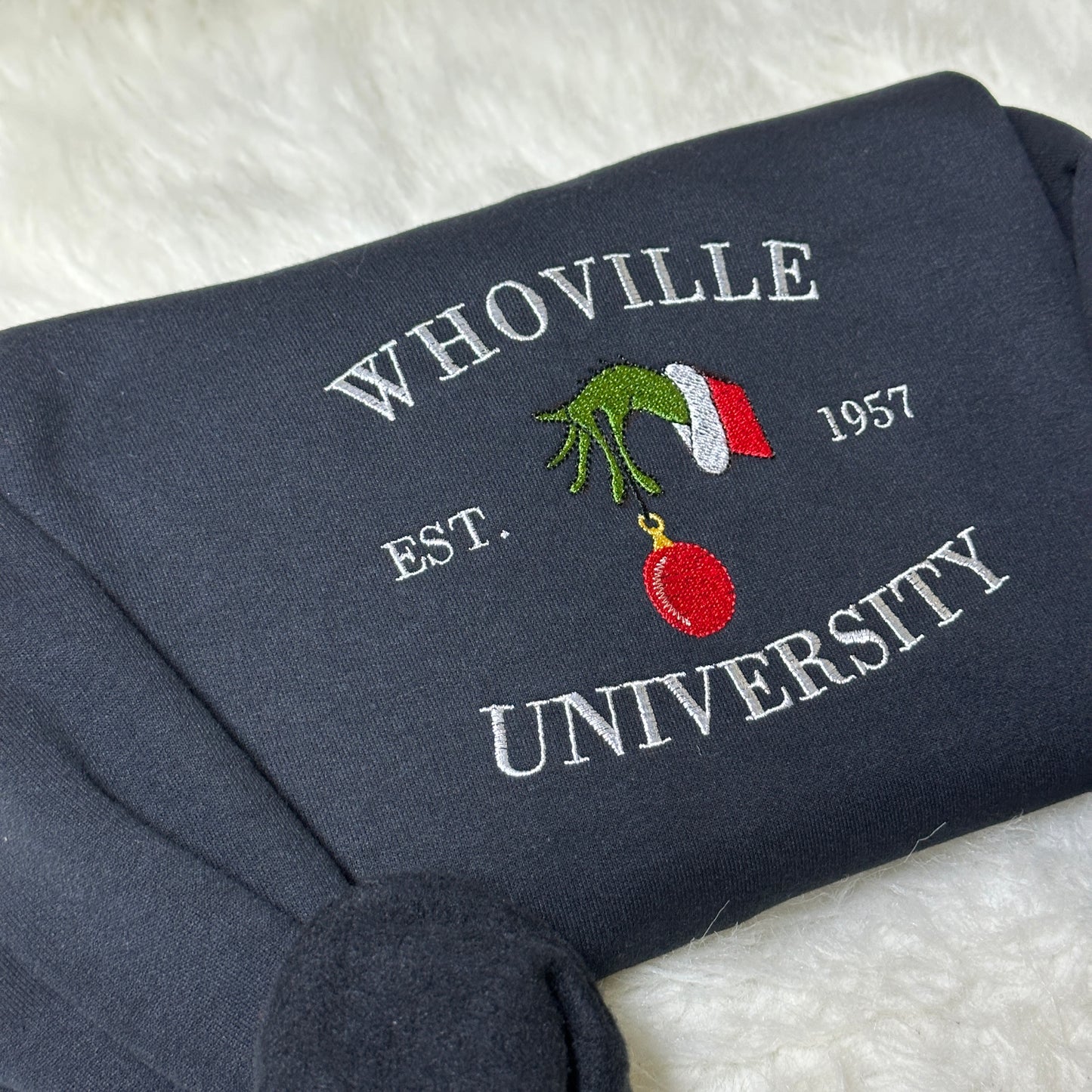 Embroidered Christmas Whoville University Sweatshirt/Hoodie