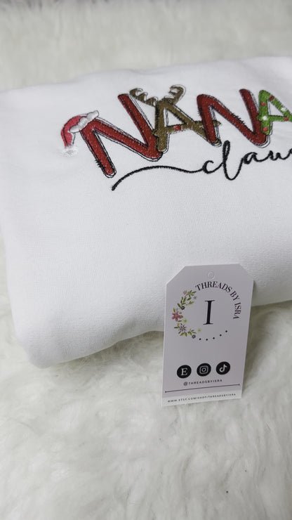 Nana Claus Christmas Embroidered Sweatshirt/Hoodie